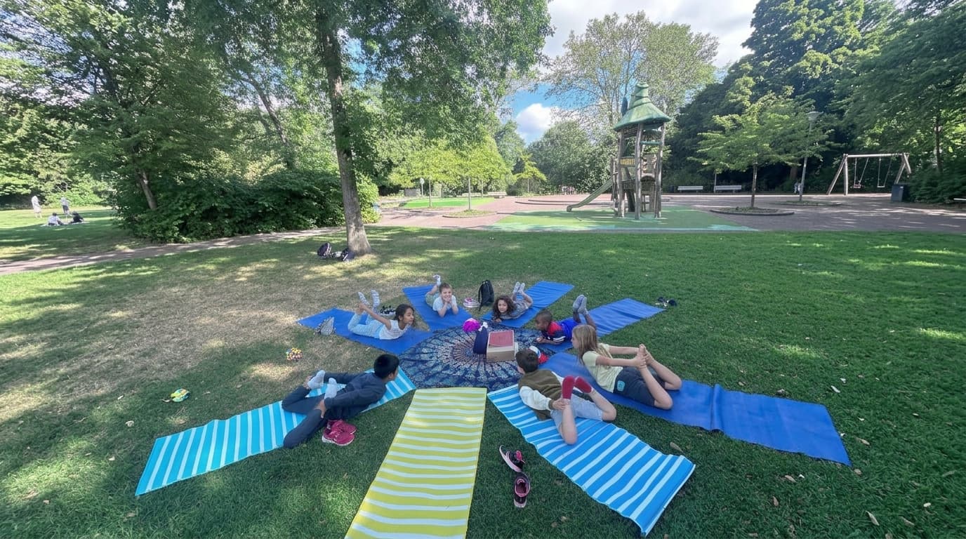 Kids yoga in the park