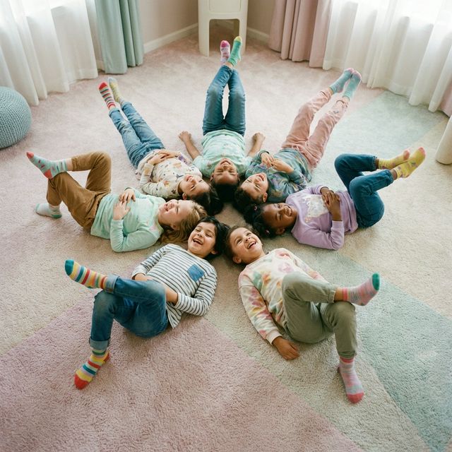 Group of happy kids bonding in circle